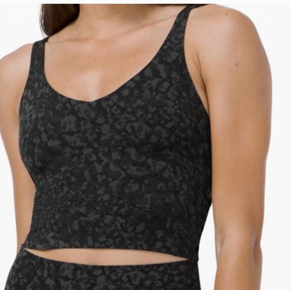 Women’s Lululemon Align Tank Top Wild Thing Camo Deep Coal Black Grey Sz 10